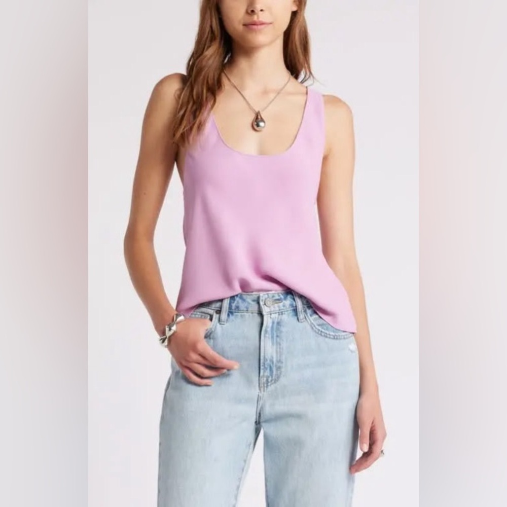 Open Edit Scoop Neck Woven Tank